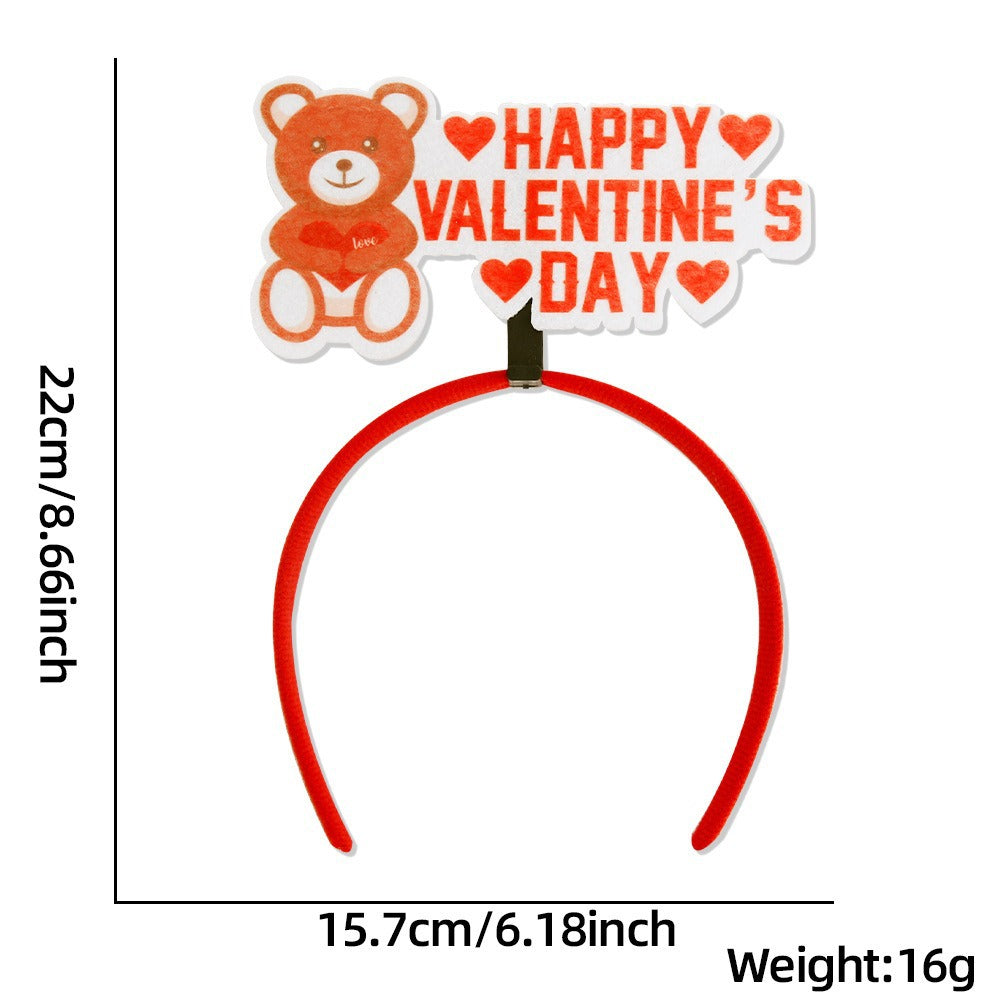 Wholesale 10pcs valentine's day love key hairband romantic party decoration hairpin letter headband hair accessories
